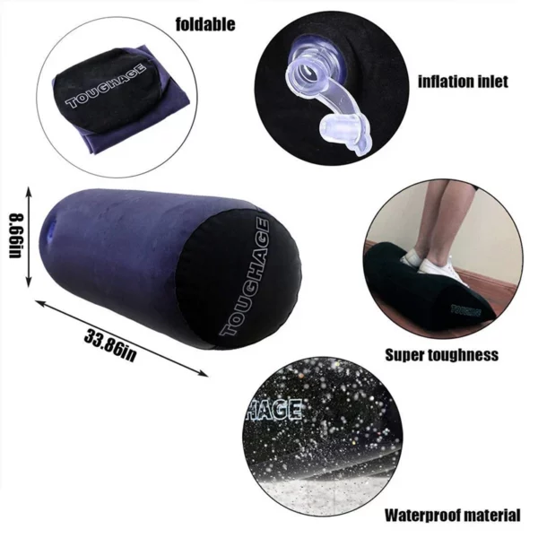 Multifunctional Inflatable Long Body Pillow Lumbar Leg Yoga Pillow Travel Positions Support Air Cushion For Home Bed Air Pillows - Image 3