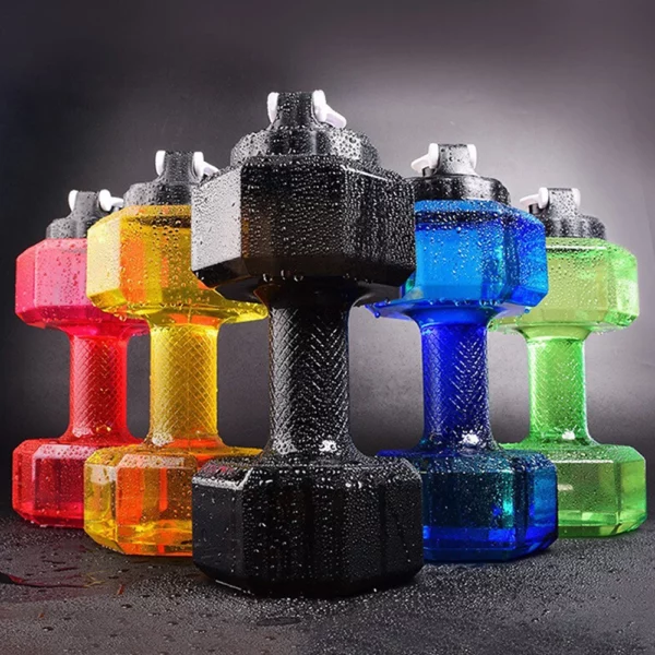 Water Dumbbell Sport Bottle Large Capacity Gym Running	Fitness Bodybuilding Exercise Outdoor Bicycle Camping Cycling Bottle - Image 6