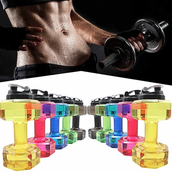 Water Dumbbell Sport Bottle Large Capacity Gym Running	Fitness Bodybuilding Exercise Outdoor Bicycle Camping Cycling Bottle - Image 3