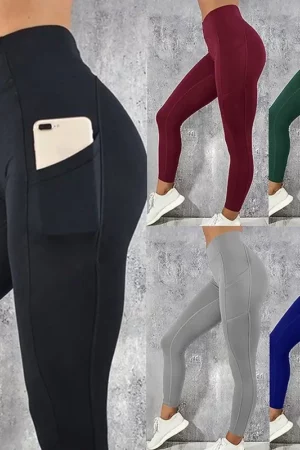 Sportswear Woman Gym Leggings Pocketed Yoga Pants Fitness Running Pants Stretchy Sportswear Plus Size Sports Gym Pant for Women