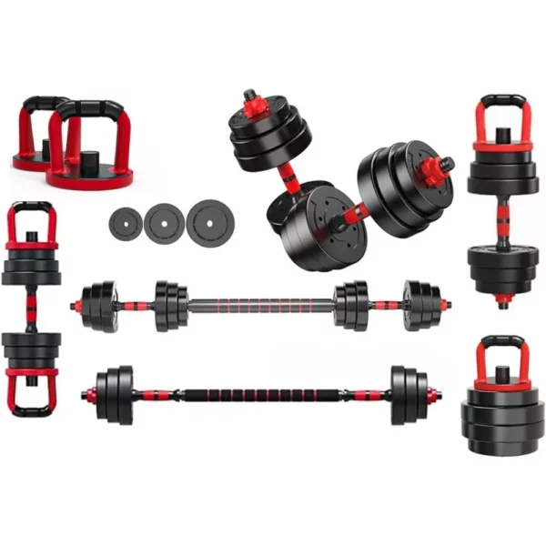 Ensemble Haltères/Barre/Kettlebell Tout-en-un Réglable