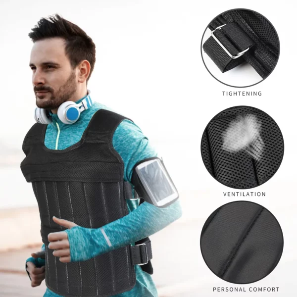Gilet de poids réglable pour la course - de 3 à 50 kg – Image 2