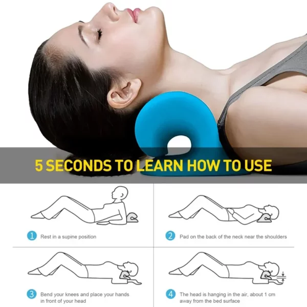 Cervical Neck Shoulder Stretcher Massage Pillow Traction Device Muscle Relaxation Relieve  Pain Cervical Spine Correction - Image 3