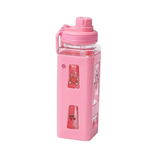 600ML Portable Sports Water Mug Square Outdoor Sports Fitness Plastic Water Bottles Home Travel Adult Kids Drinkware Tools - Image 10