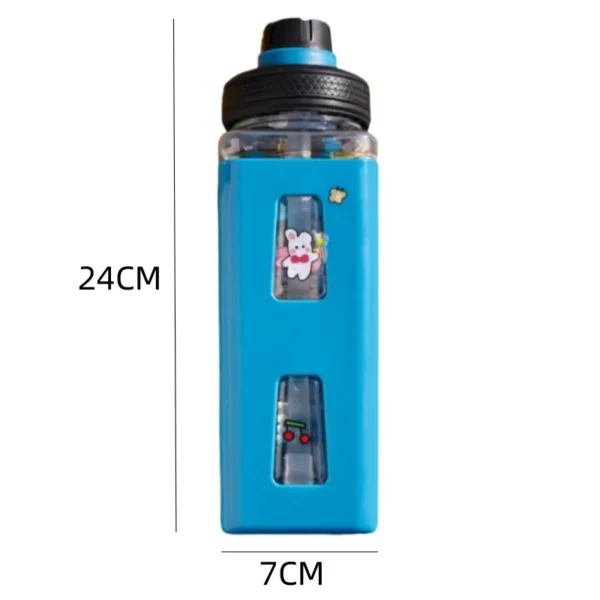 600ML Portable Sports Water Mug Square Outdoor Sports Fitness Plastic Water Bottles Home Travel Adult Kids Drinkware Tools - Image 6