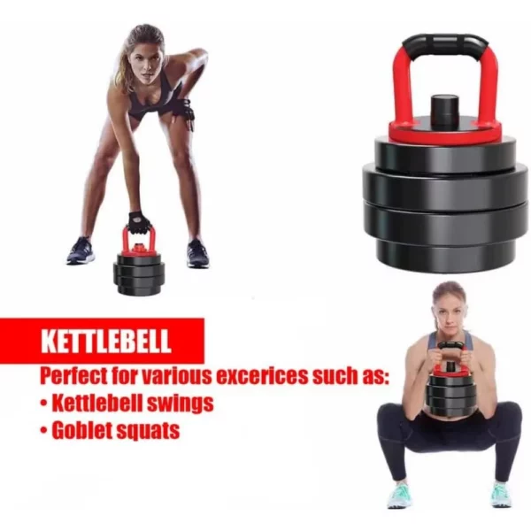 Ensemble Haltères/Barre/Kettlebell Tout-en-un Réglable – Image 4