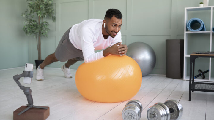 Simple exercises with a gym ball